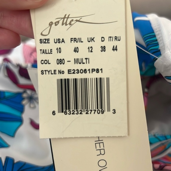 PROFILE BY GOTTEX high waist white floral multicolor full coverage swim bottoms - Picture 5 of 5